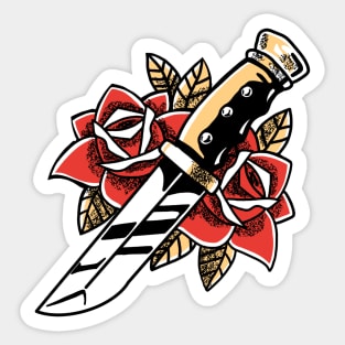 Dagger and Roses Tattoo Graphic Sticker